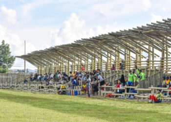 Timber football stadium completed in Lesotho