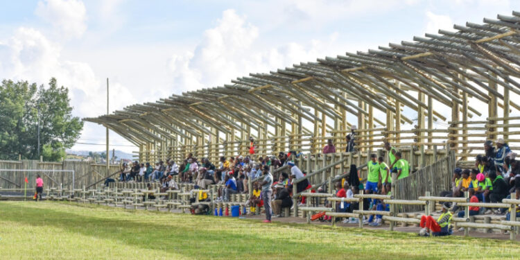 Timber football stadium completed in Lesotho